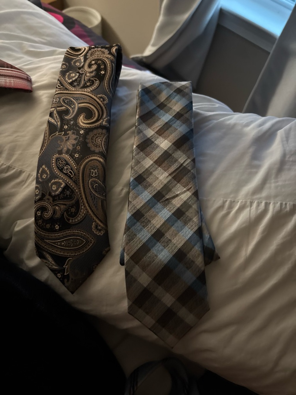 Two pack van Heusen Gray and Blue Plaid Men's Tie